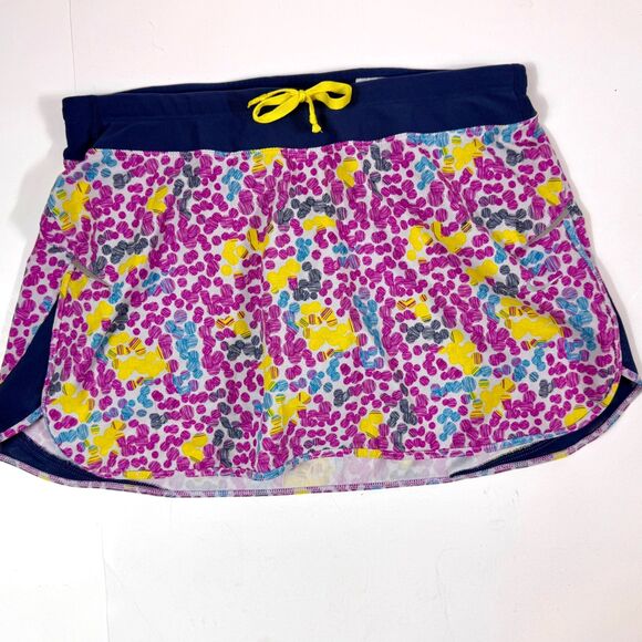 Nike Dri-Fit Tennis Skort Skirt Small Navy Pink Dots Circles Pickleball Running - Picture 1 of 15